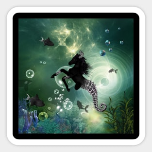 Wonderful dark steampunk seahorse Sticker